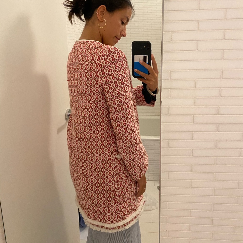 Zara Frayed Printed Coat - Picture 6 of 6